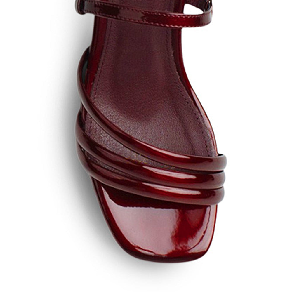 Zapatilla Vino Descubierta Mujer Tiras Cruzadas Pulsera Moda Dama 4940021