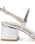 Zapatilla Plata Descubierta Mujer Tiras Cruzadas Pulsera Moda Dama 4940023