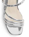 Zapatilla Plata Descubierta Mujer Tiras Cruzadas Pulsera Moda Dama 4940023