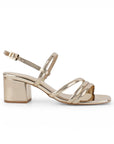 Zapatilla Oro Descubierta Mujer Tiras Cruzadas Pulsera Moda Dama 4940024