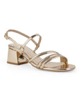 Zapatilla Oro Descubierta Mujer Tiras Cruzadas Pulsera Moda Dama 4940024