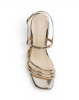 Zapatilla Oro Descubierta Mujer Tiras Cruzadas Pulsera Moda Dama 4940024
