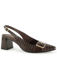 Zapatilla Cafe Dama Elegante Hebilla Frontal Tacon Ancho 4940003