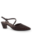 Zapatilla Cafe Mujer Casual Tacon Bajo Punta Fina Tira Cruzada 4940005