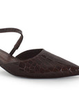 Zapatilla Cafe Mujer Casual Tacon Bajo Punta Fina Tira Cruzada 4940005