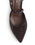 Zapatilla Cafe Mujer Casual Tacon Bajo Punta Fina Tira Cruzada 4940005