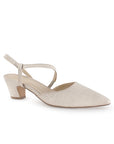 Zapatilla Beige Mujer Casual Tacon Bajo Punta Fina Tira Cruzada 4940006