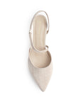 Zapatilla Beige Mujer Casual Tacon Bajo Punta Fina Tira Cruzada 4940006