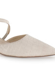 Zapatilla Beige Mujer Casual Tacon Bajo Punta Fina Tira Cruzada 4940006