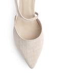 Zapatilla Beige Mujer Casual Tacon Bajo Punta Fina Tira Cruzada 4940006