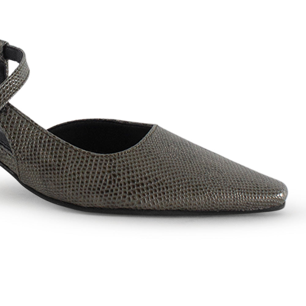 Zapatilla Gris Dama Casual Tira Cruzada Tacon Bajo Moda 4940007