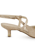 Zapatilla Beige Dama Casual Tira Cruzada Tacon Bajo Moda 4940008