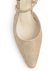 Zapatilla Beige Dama Casual Tira Cruzada Tacon Bajo Moda 4940008