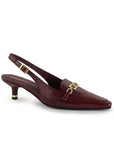 Zapatilla Vino Mujer Moda Diseño Puntiagudo Tacon Bajo Delgado 4940009