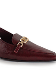 Zapatilla Vino Mujer Moda Diseño Puntiagudo Tacon Bajo Delgado 4940009