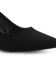 Zapatilla Negro Mujer Tacon Ancho Puntal Moda Dama Elegante 1770114