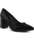 Zapatilla Negro Mujer Tacon Ancho Puntal Moda Dama Elegante 1770115