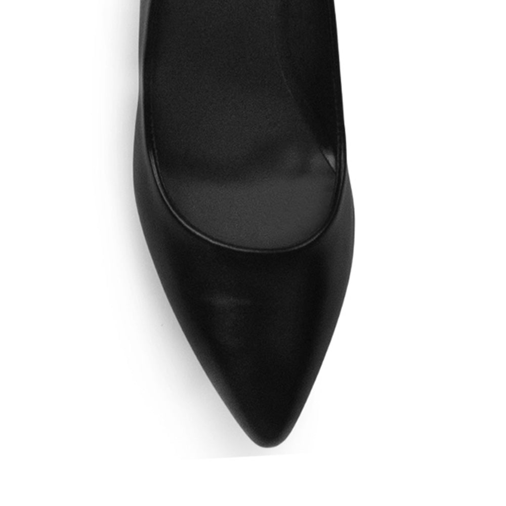 Zapatilla Negro Mujer Tacon Ancho Puntal Moda Dama Elegante 1770115