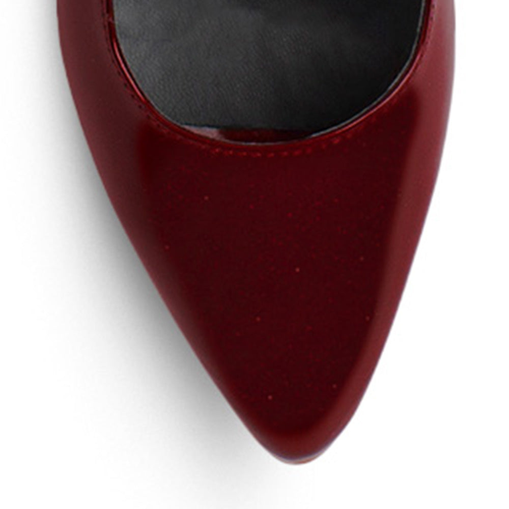 Zapatilla Vino Puntal Elegante Mujer Destalonado Tacon Ancho 1770125