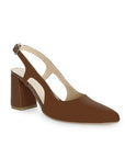 Zapatilla Café Puntal Elegante Mujer Destalonado Tacon Ancho 1770126