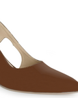Zapatilla Café Puntal Elegante Mujer Destalonado Tacon Ancho 1770126