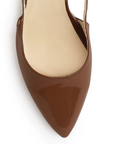 Zapatilla Café Puntal Elegante Mujer Destalonado Tacon Ancho 1770126