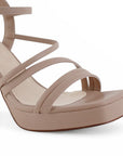 Zapatilla Maquillaje Mujer Tacon Ancho Tiras Cruzadas Moda Elegante 4840052
