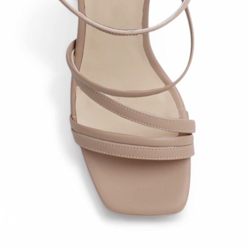 Zapatilla Maquillaje Mujer Tacon Ancho Tiras Cruzadas Moda Elegante 4840052