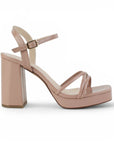 Zapatilla Maquillaje Mujer Tacon Ancho Alto Tiras Elegante Moda Fiesta 4840053
