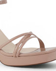 Zapatilla Maquillaje Mujer Tacon Ancho Alto Tiras Elegante Moda Fiesta 4840053