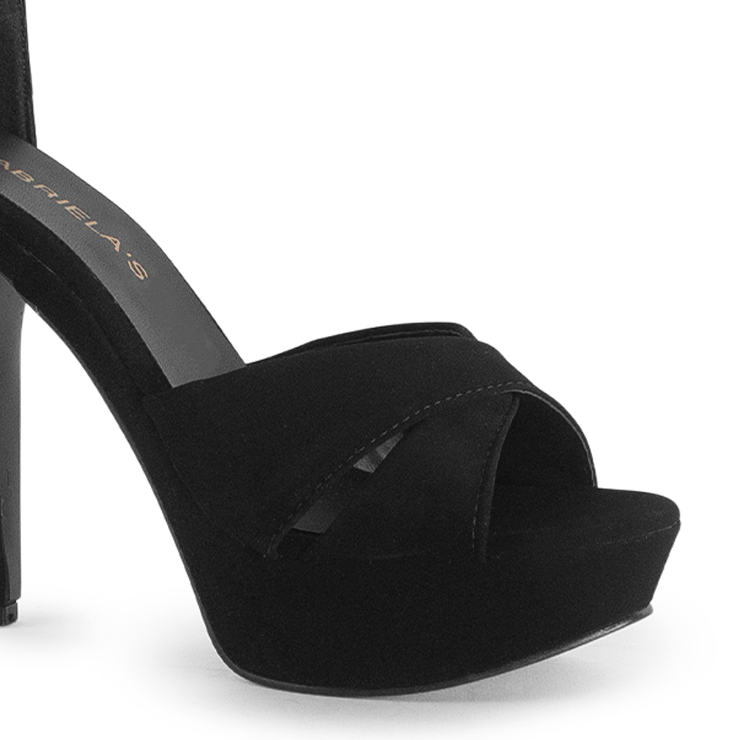 Zapatillas Negro Mujer Tiras Cruzadas Elegante Pulsera Moda 2630084