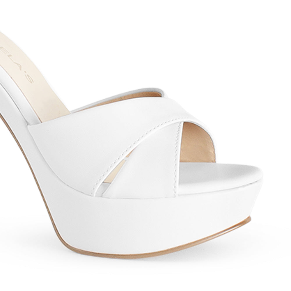 Zapatillas Blanco Mujer Tiras Cruzadas Elegante Pulsera Moda 2630086