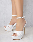 Zapatillas Blanco Mujer Tiras Cruzadas Elegante Pulsera Moda 2630086