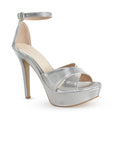 Zapatillas Plata Mujer Tiras Cruzadas Elegante Pulsera Moda 2630087