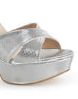 Zapatillas Plata Mujer Tiras Cruzadas Elegante Pulsera Moda 2630087