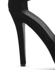 Zapatillas Negro Dama Tiras Con Malla Punta Abierta Elegante Moda 2630090