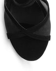Zapatillas Negro Dama Tiras Con Malla Punta Abierta Elegante Moda 2630090