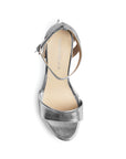 Zapatillas Plata Mujer Tacón Delgado Punta Abierta Casual Moda 2630091
