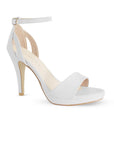 Zapatillas Blanco Mujer Tacón Delgado Punta Abierta Casual Moda 2630092