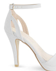 Zapatillas Blanco Mujer Tacón Delgado Punta Abierta Casual Moda 2630092