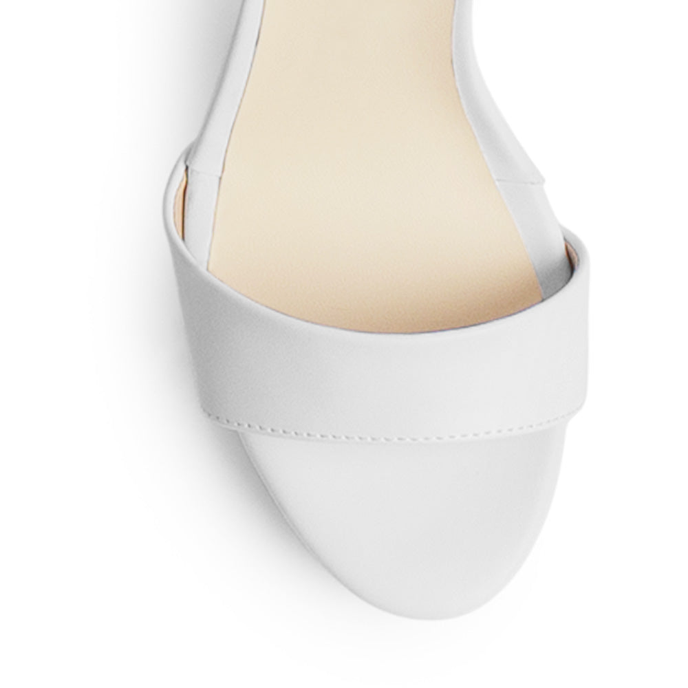 Zapatillas Blanco Mujer Tacón Delgado Punta Abierta Casual Moda 2630092