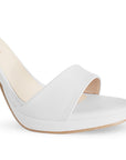 Zapatillas Blanco Mujer Tacón Delgado Punta Abierta Casual Moda 2630092