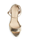Zapatillas Oro Mujer Tacón Delgado Punta Abierta Casual Moda 2630095