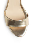 Zapatillas Oro Mujer Tacón Delgado Punta Abierta Casual Moda 2630095