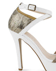 Zapatilla Beige Dama Punta Abierta Correa Cruzada Moda 2630097
