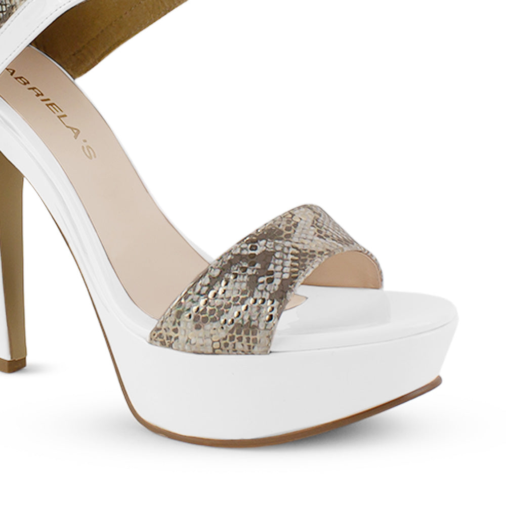 Zapatilla Beige Dama Punta Abierta Correa Cruzada Moda 2630097