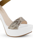 Zapatilla Beige Dama Punta Abierta Correa Cruzada Moda 2630097