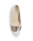 Zapatilla Beige Oro Tacon Ancho Bajo Casual Elegante Puntal Moda Mujer 4220034