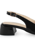 Zapatilla Negro Mujer Hebilla Destalonada Elegante Tacón Bajo Moda 4220045