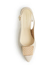 Zapatilla Beige Mujer Hebilla Destalonada Elegante Tacón Bajo Moda 4220046